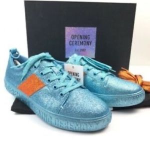 Opening Ceremony Leather Glitter Sneakers 40 NIB